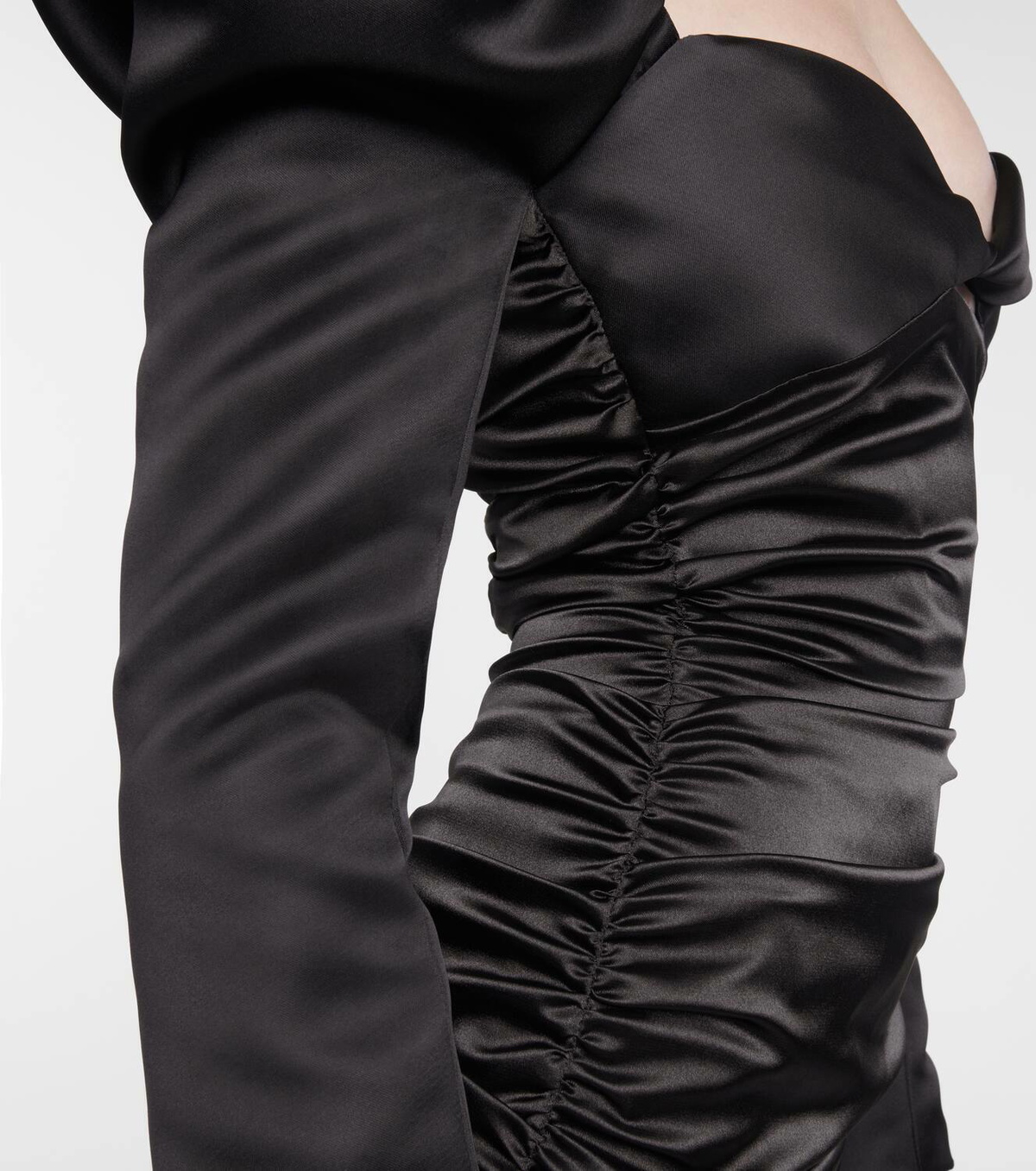 Halpern Gathered satin minidress