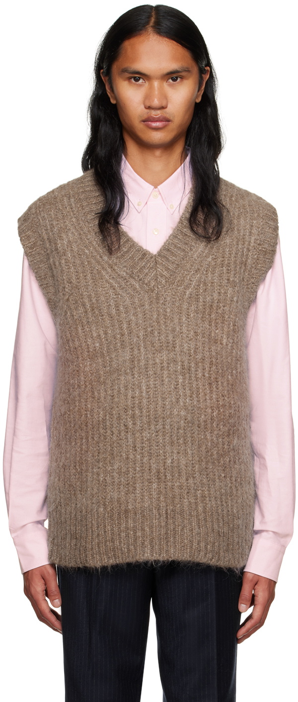 AMI Alexandre Mattiussi Taupe Chunky Vest