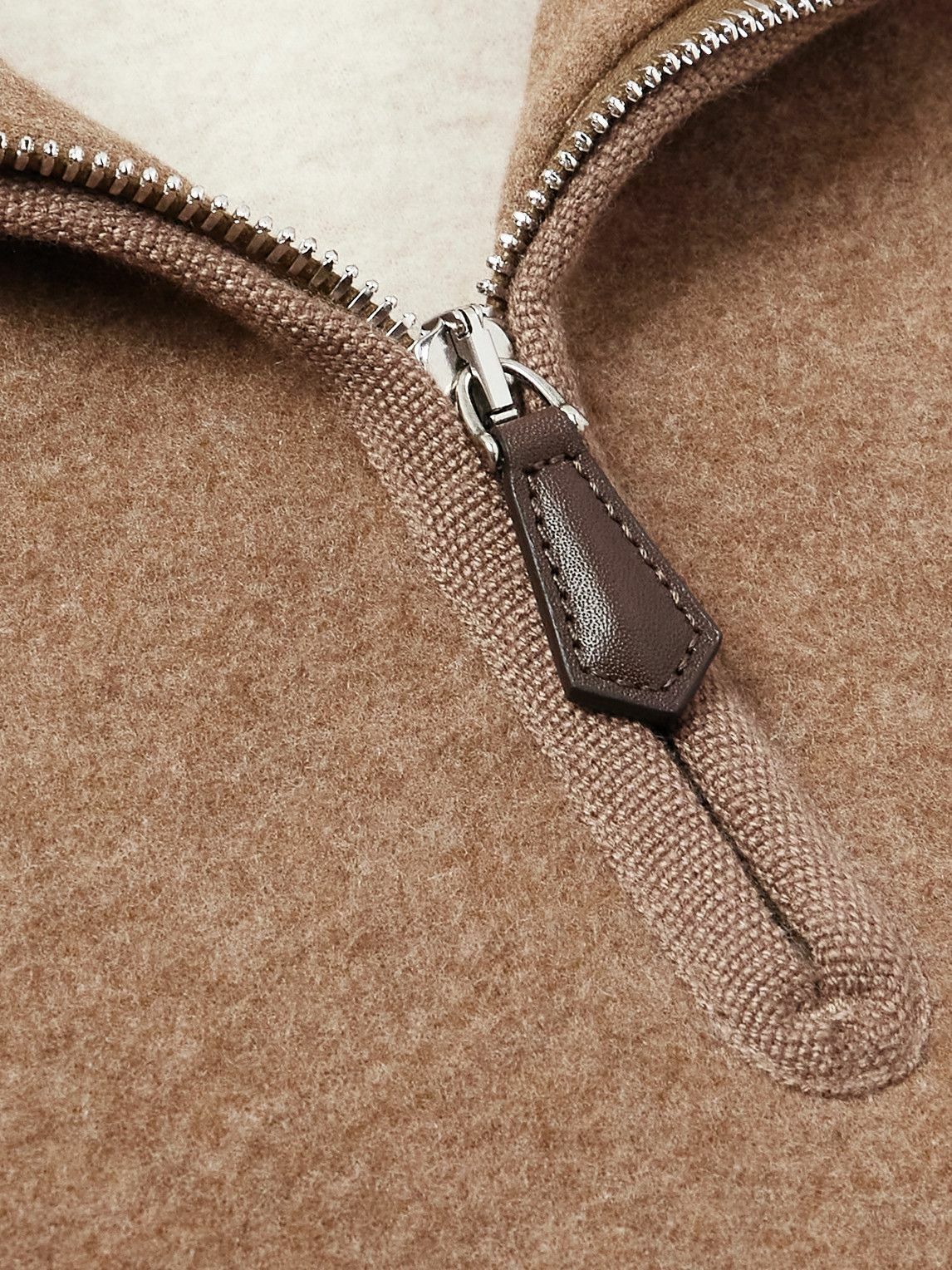 Loro Piana - North Woods Virgin Wool-Blend Half-Zip Sweater - Brown
