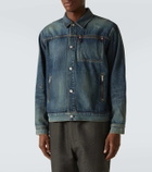 Undercover Embroidered faded denim jacket