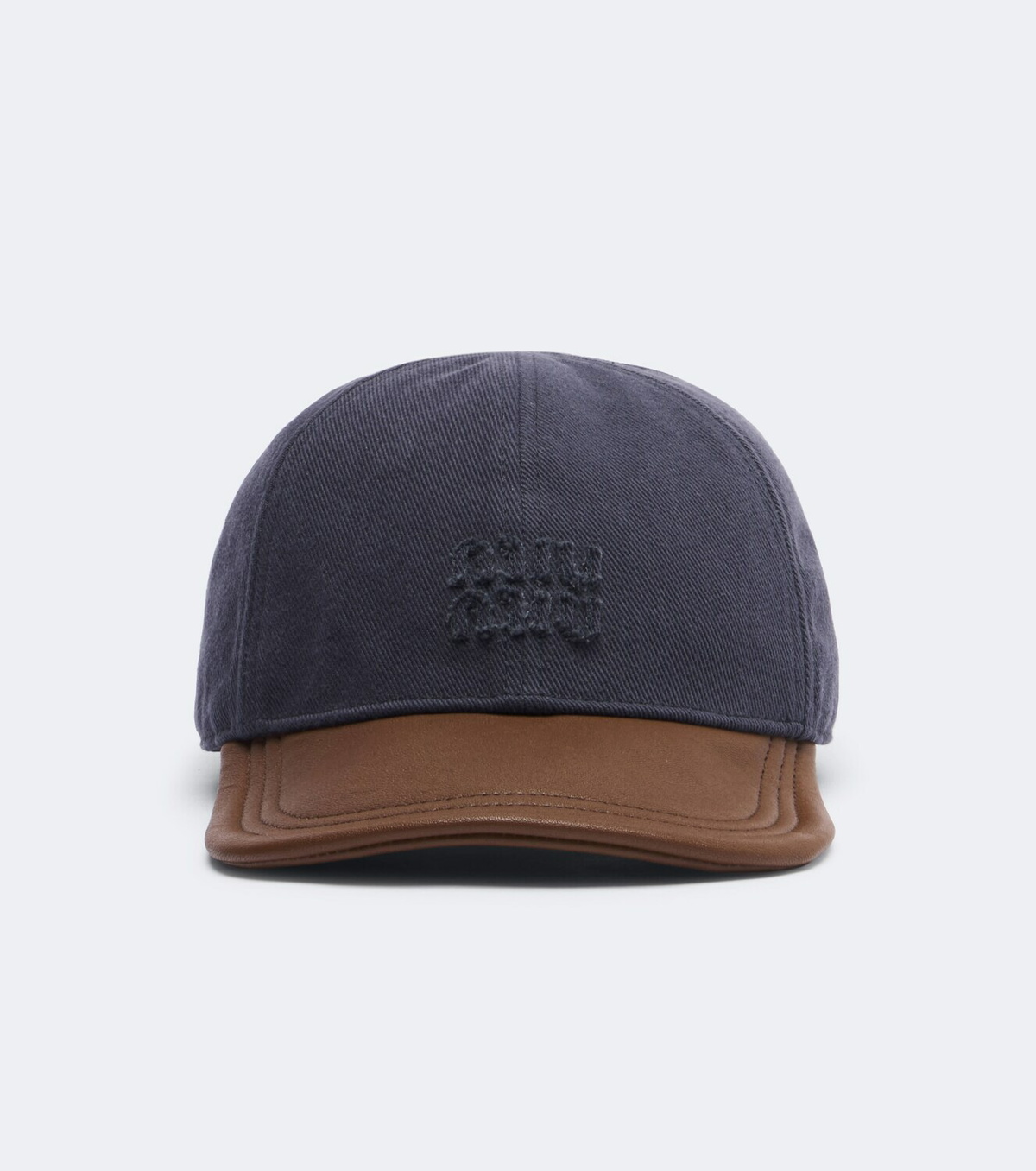 Miu Miu Leather and cotton gabardine baseball cap