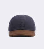 Miu Miu Leather and cotton gabardine baseball cap