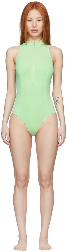 Photo: Y-3 Green Nylon One-Piece Swimsuit