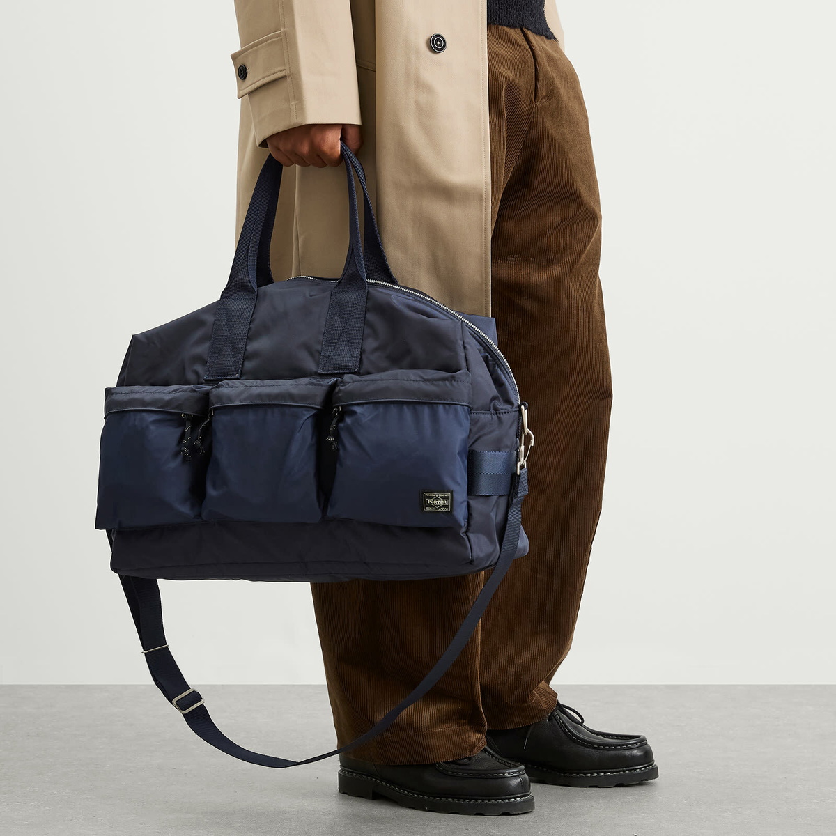 Porter-Yoshida & Co. Force 2-Way Duffle Bag in Navy 