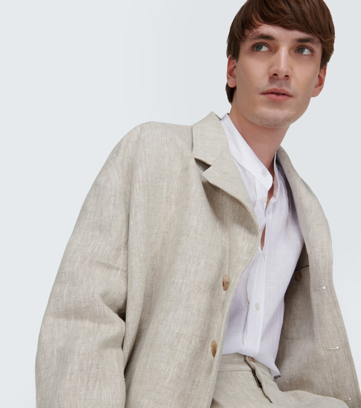 Dolce & Gabbana Black Linen Slim Fit Coat Jacket Blazer