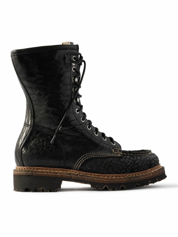 Photo: Visvim - Hi-Folk Scout Moc Textured-Leather Boots - Black