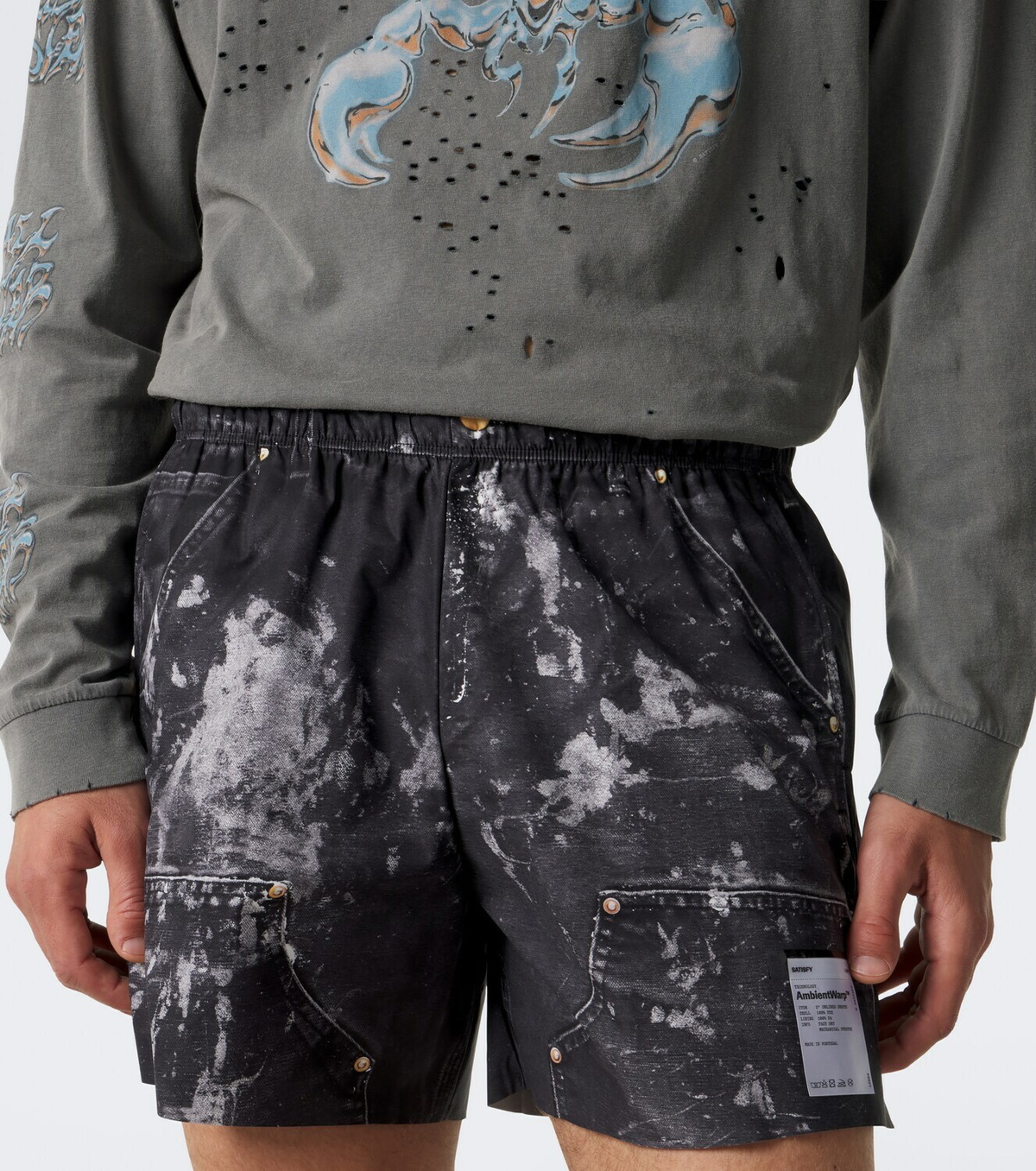 Satisfy Printed technical shorts