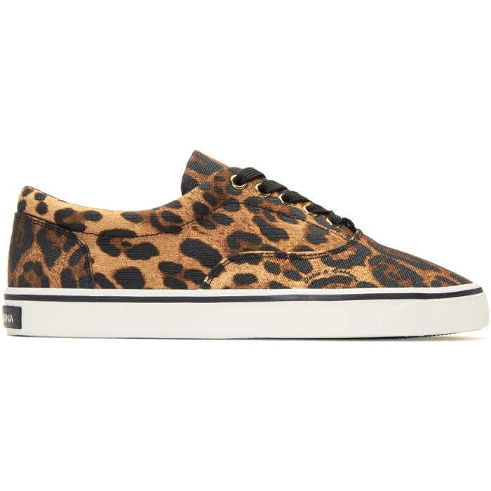 Photo: Dolce and Gabbana Brown Leopard Sneakers