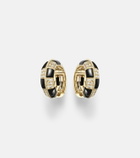 Yvonne Léon Mini 9kt gold earrings with diamonds and onyx