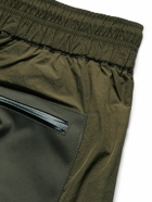 John Elliott - Himalayan Tapered Canvas-Trimmed Nylon Drawstring Cargo Trousers - Green