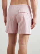 Loro Piana - Daneu Straight-Leg Mid-Length Striped Swim Shorts - Red