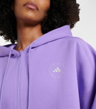 Adidas by Stella McCartney Logo cropped cotton-blend hoodie
