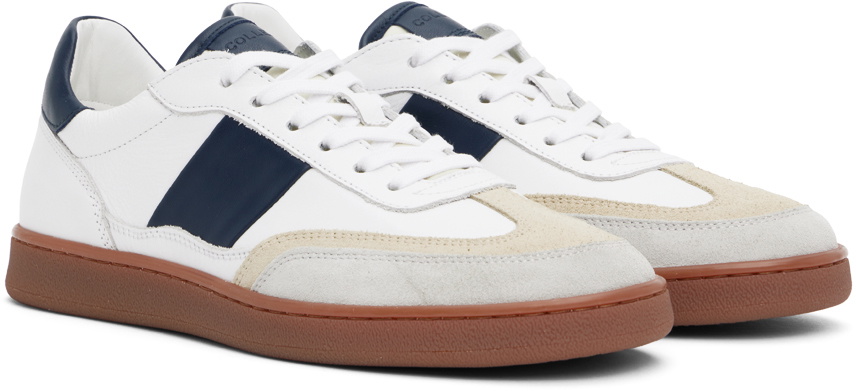 COLLEGIUM White & Navy Pillar Court II Sneakers
