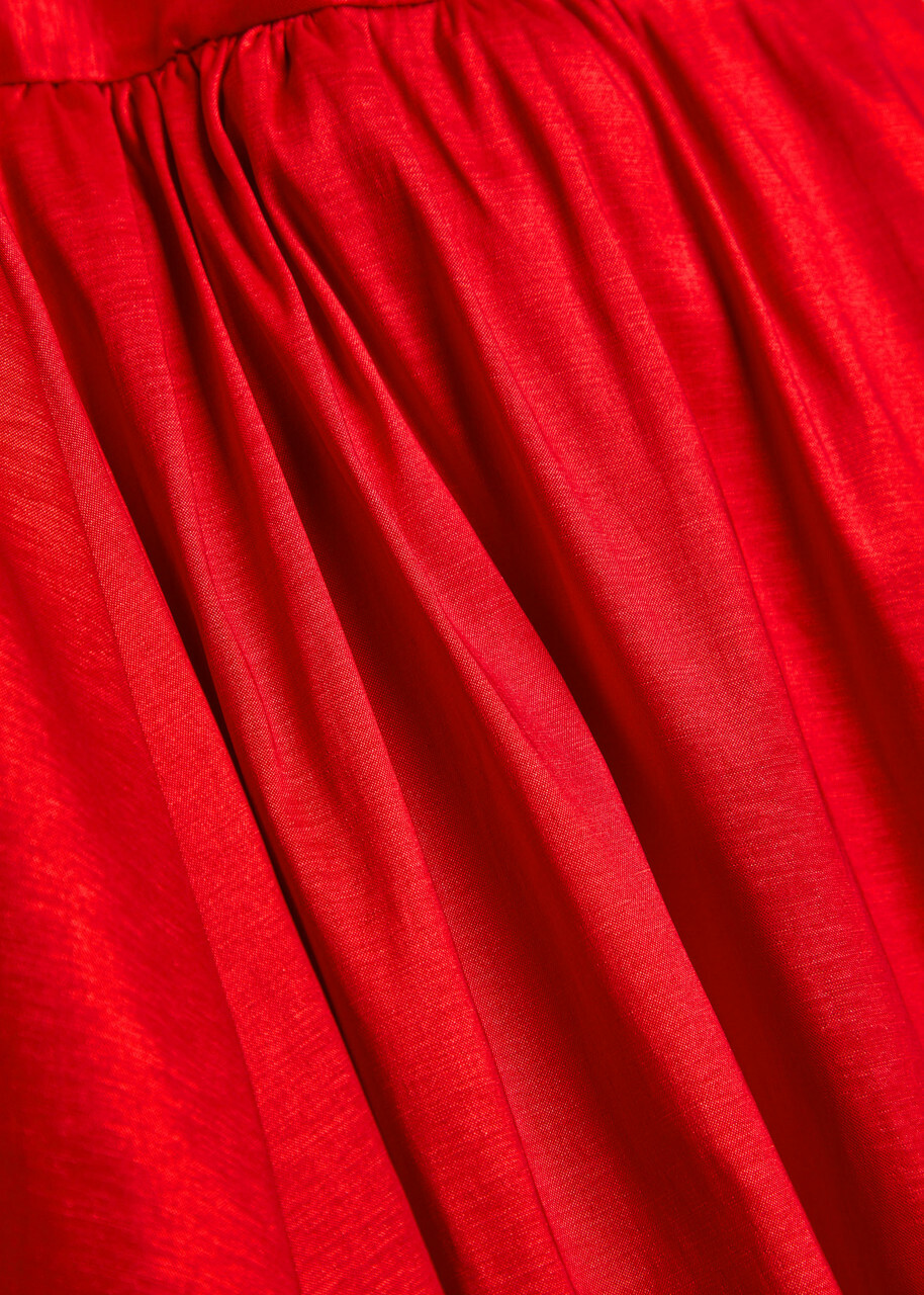 Sister Jane Quartet Taffeta Midi Dress Red