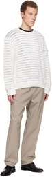 MM6 Maison Margiela Off-White Open-Knit Stripe Sweater