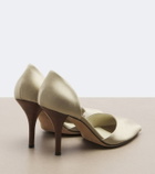 The Row Noor satin peep-toe pumps