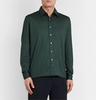 Caruso - Mélange Wool-Jersey Shirt - Green