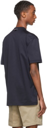 Thom Browne Navy Interlock 4-Bar Mock Neck T-Shirt