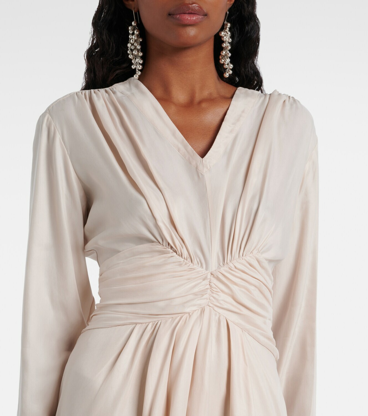Marant Etoile Pleated gathered midi dress