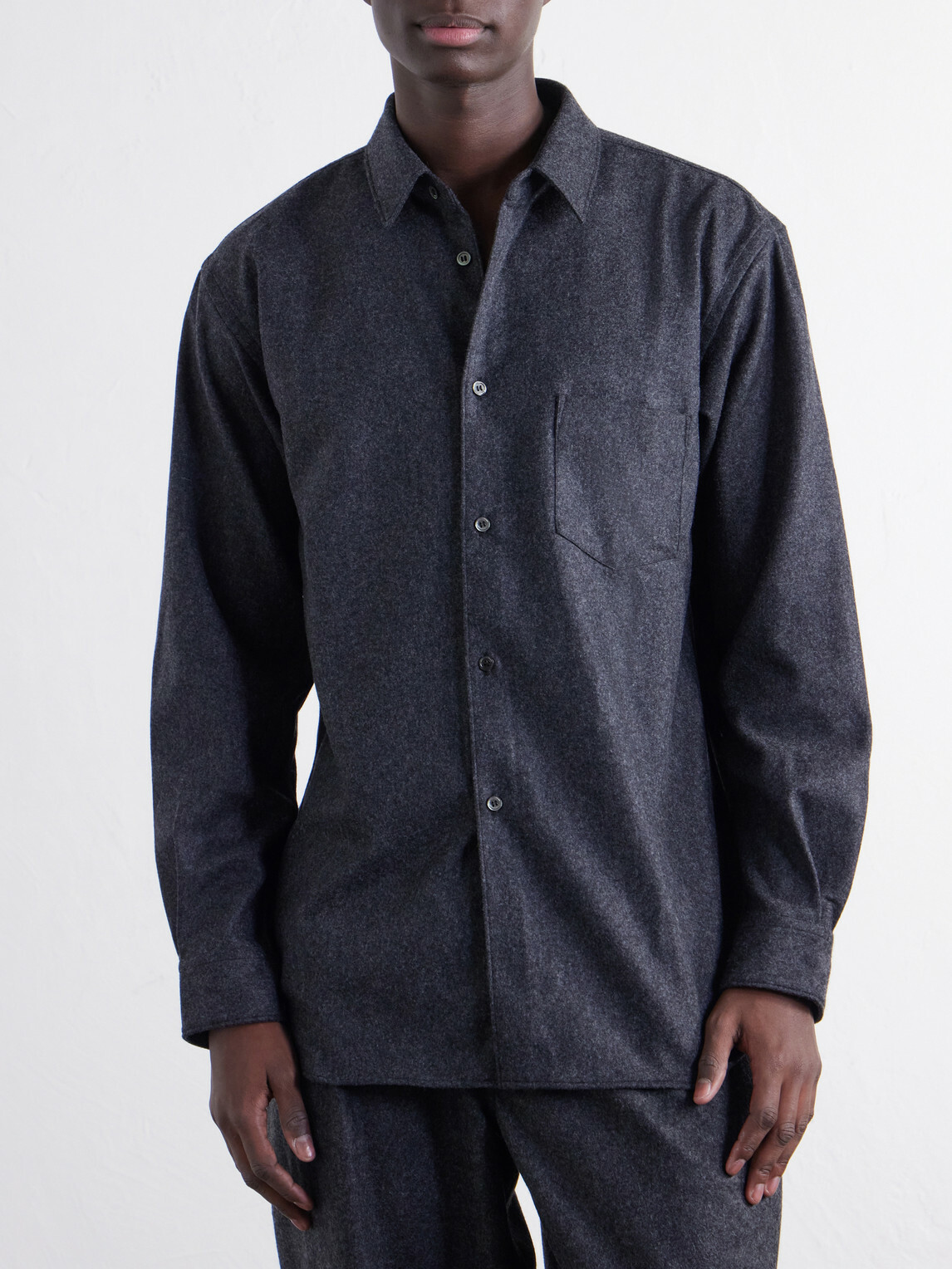 COMME DES GARÇONS SHIRT - Wool-Blend Flannel Shirt - Gray