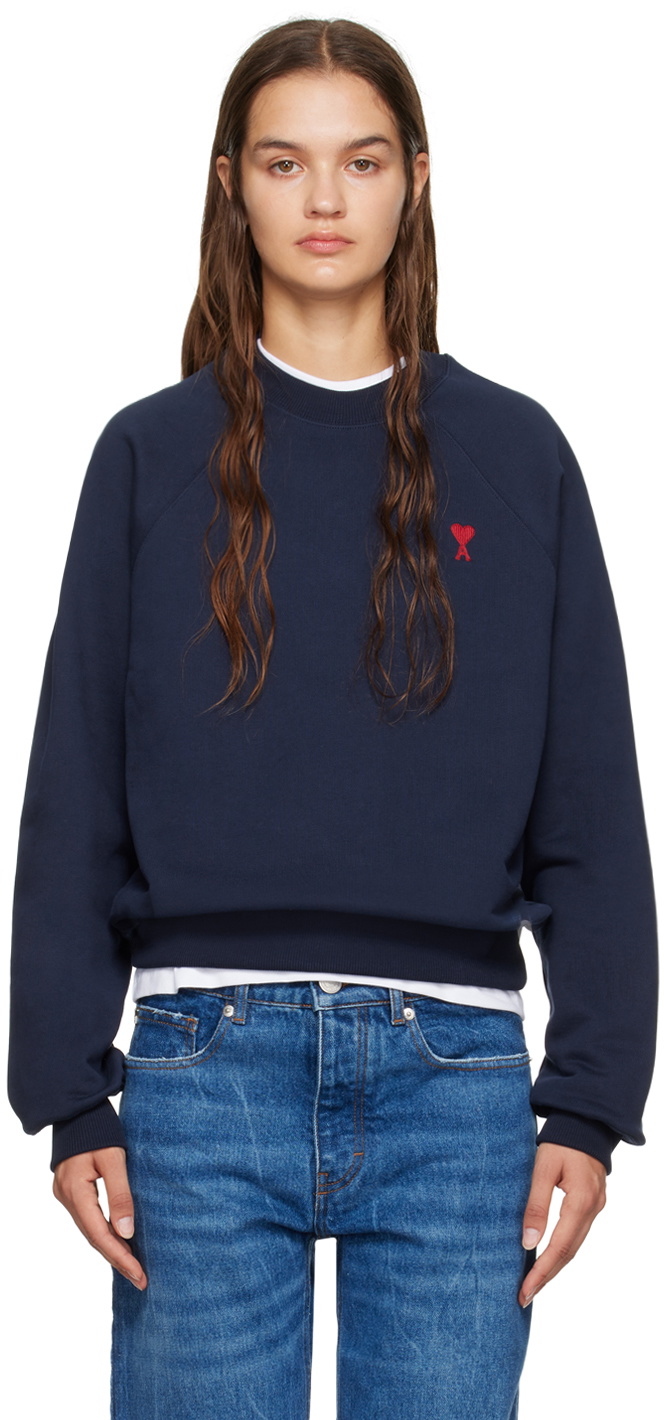 AMI Paris Navy Ami de Coeur Sweatshirt AMI