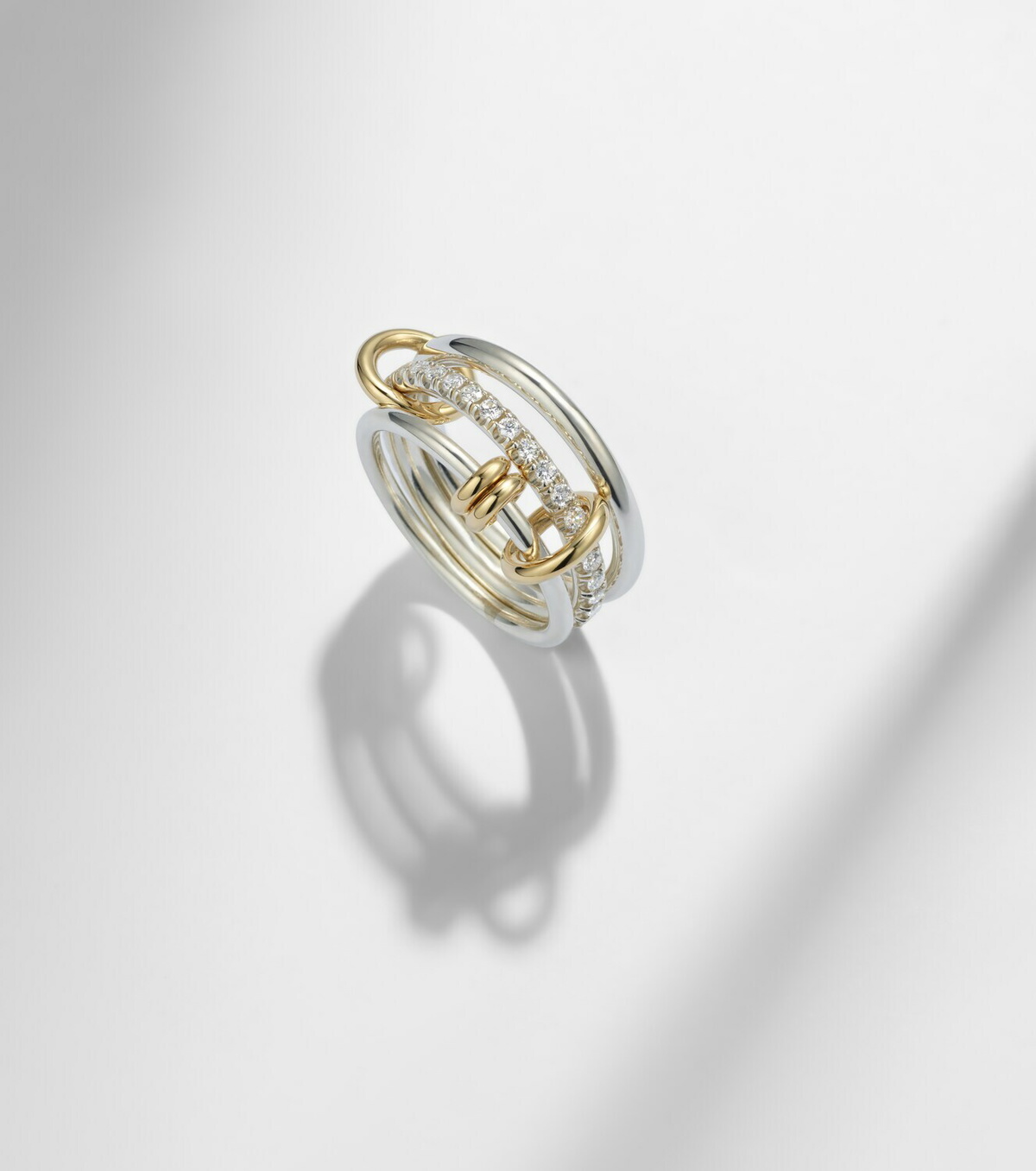 Spinelli Kilcollin Raneth 925 sterling silver and 18kt gold ring with diamonds