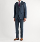 ETRO - Slim-Fit Slub Linen Suit Trousers - Blue