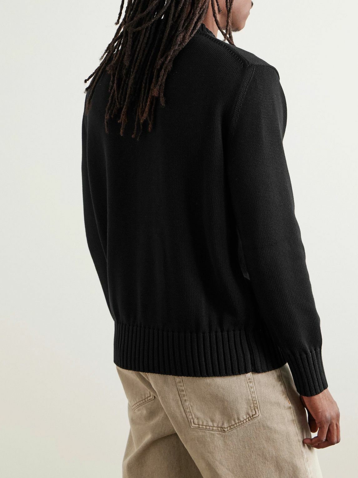 AMIRI - Hollywood Logo-Embroidered Cotton Sweater - Black Amiri