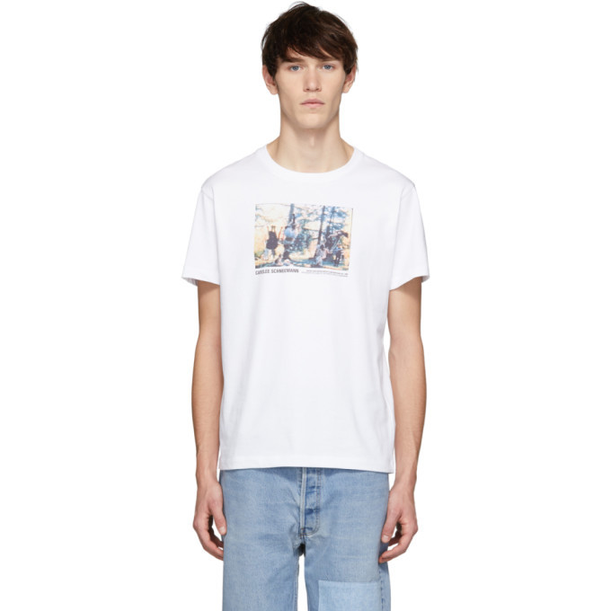 Photo: Helmut Lang White Carolee Schneemann Edition Jumping Print T-Shirt