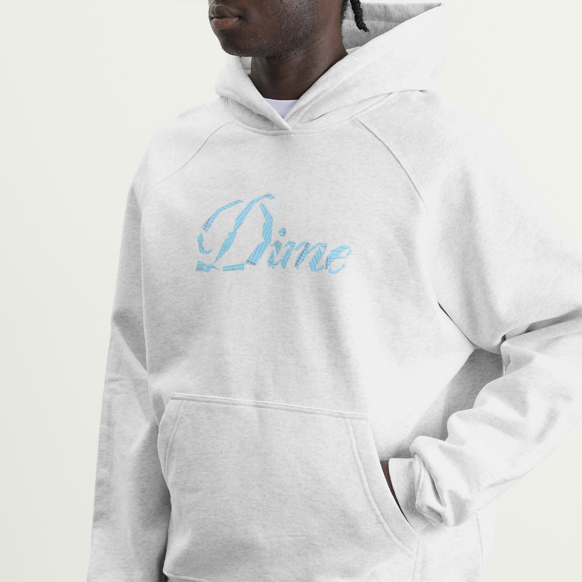 Dime Men's Cursive Paper Cut Hoodie in Ash
