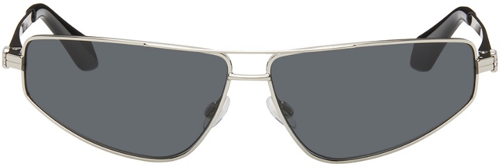 Photo: Palm Angels Silver & Gray Clavey Sunglasses