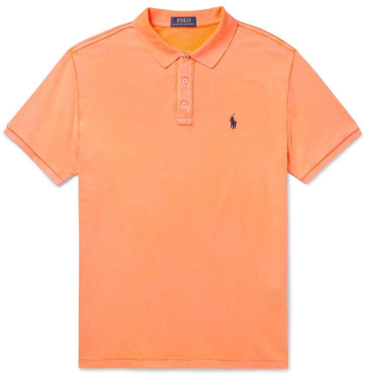 Photo: POLO RALPH LAUREN - Slim-Fit Cotton-Terry Polo Shirt - Orange