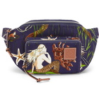 Loewe - Paula's Ibiza Printed Leather-Trimmed Canvas Belt Bag - Blue