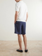 Rubinacci - Straight-Leg Pleated Linen Shorts - Blue