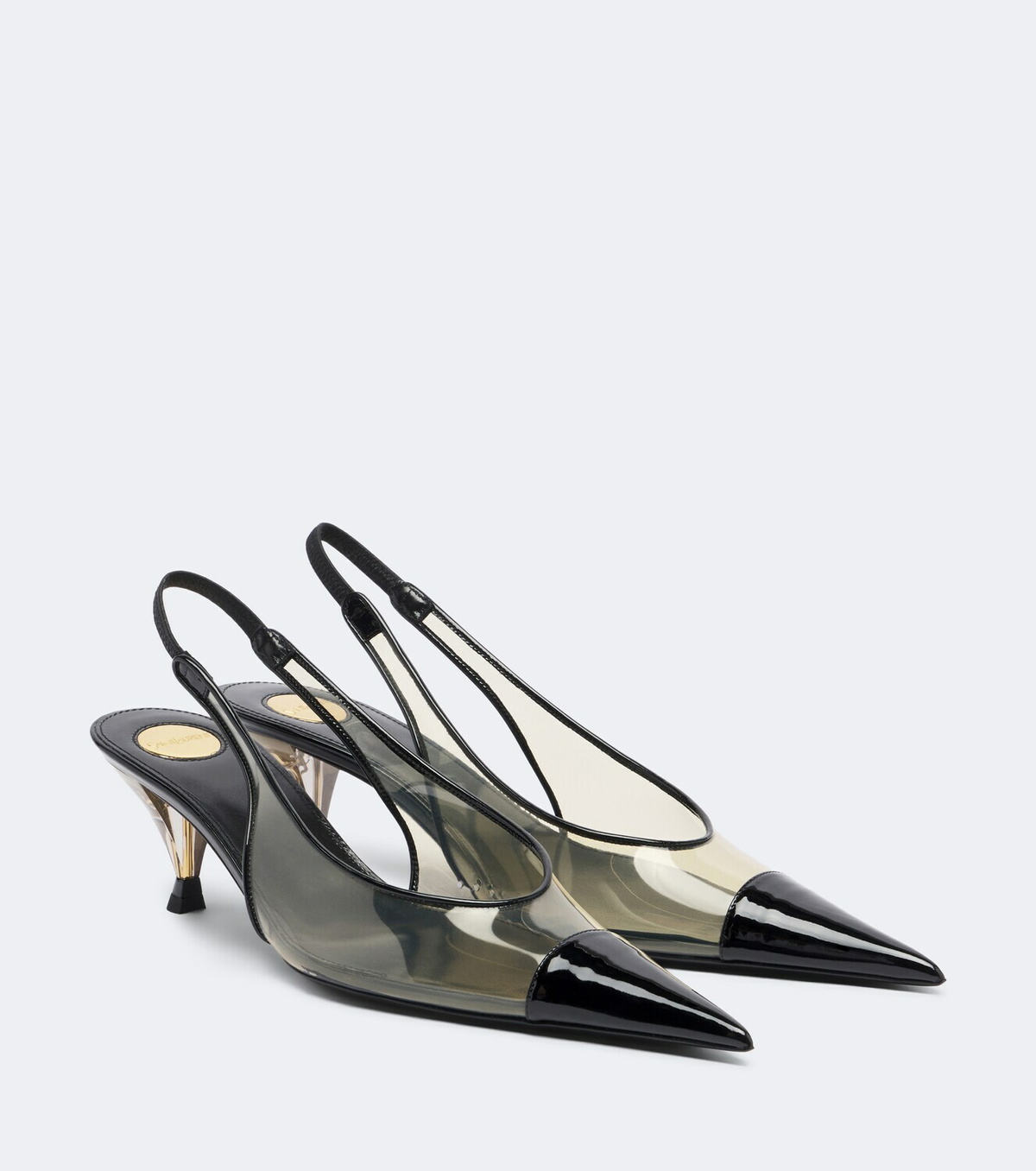 Saint Laurent Fanny leather-trimmed slingback pumps