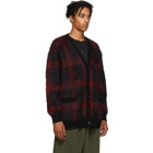 Coach 1941 Black and Red Mohair Plaid Cardigan