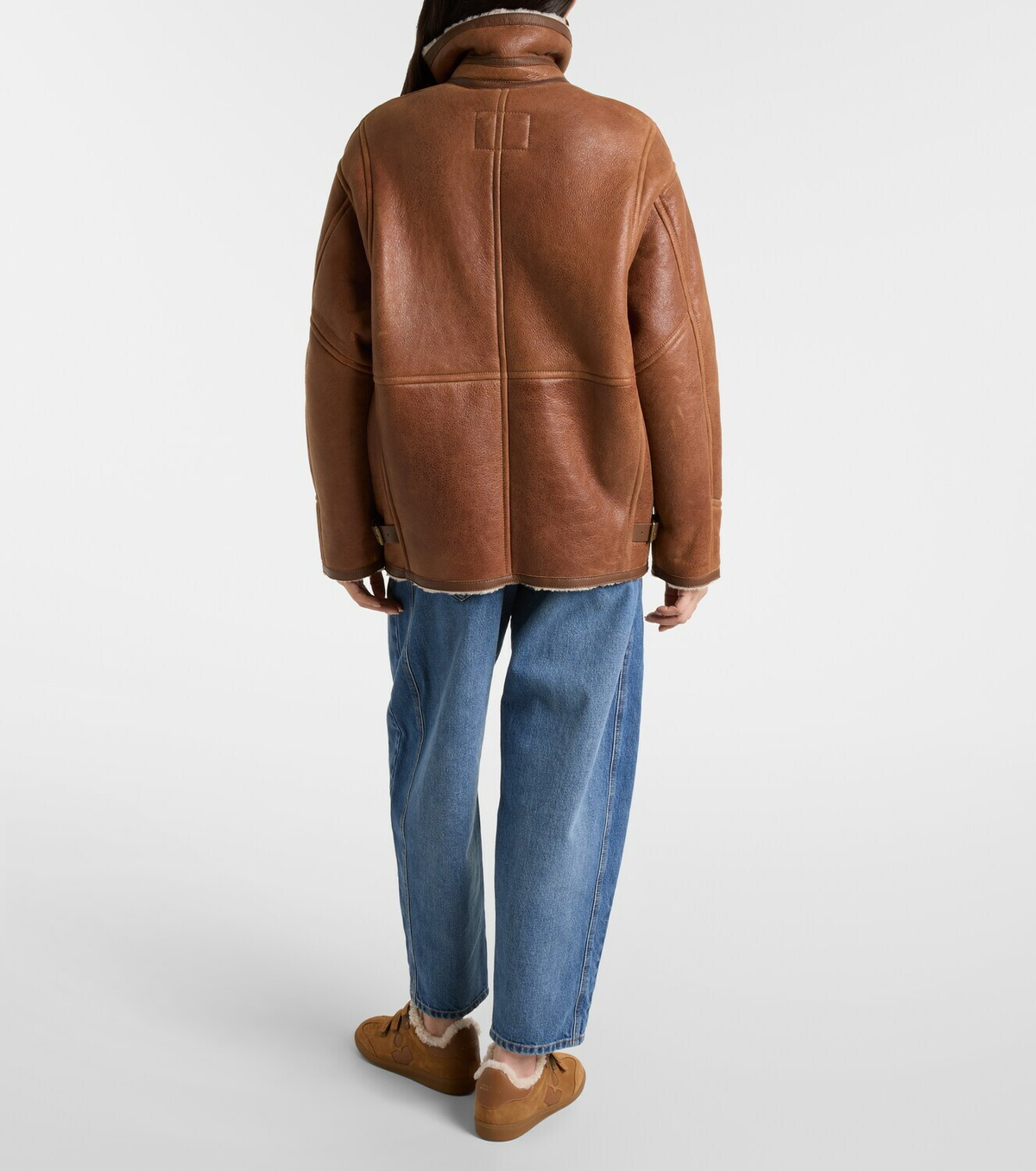 Isabel Marant Adelina shearling-trimmed leather jacket