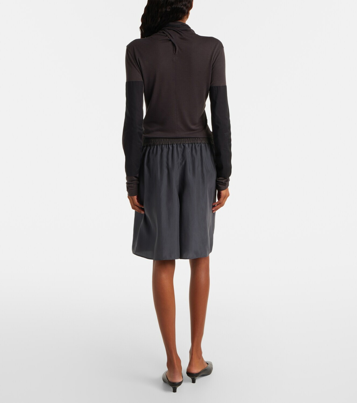 Lemaire High-rise silk pongee Bermuda shorts