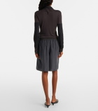 Lemaire High-rise silk pongee Bermuda shorts