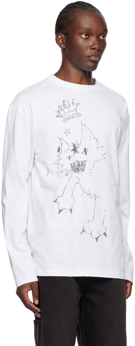 We11done White Monster Long Sleeve T-Shirt We11done