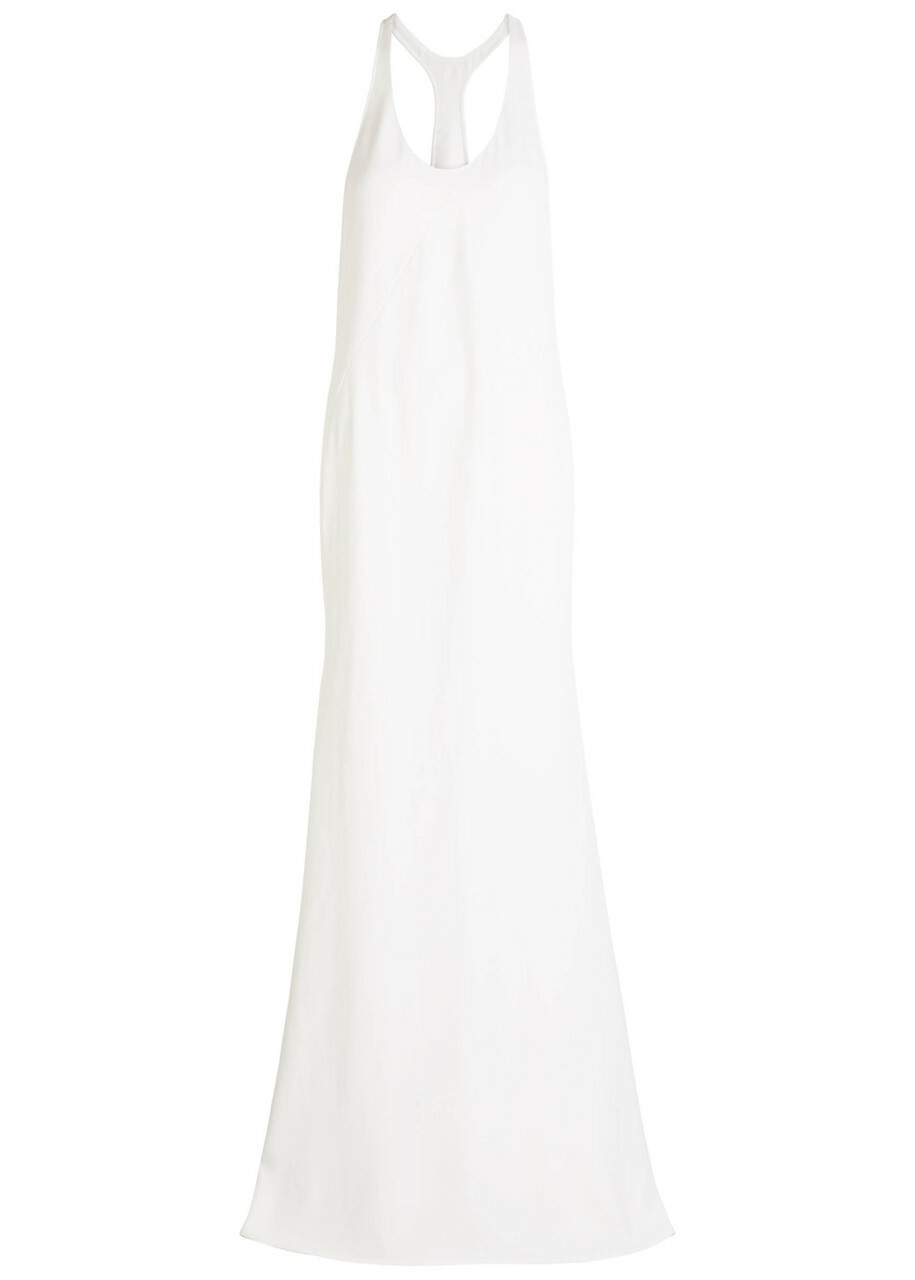 〓JACQUEMUS〓 リネン混ストライプMaxi Dressワンピース Jacquemus La Robe Pablo one-shoulder Maxi Dress | Black