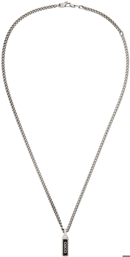 Photo: Gucci Silver Enamel Pendant Necklace