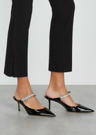 Jimmy Choo Bing 65 Embellished Leather Mules Black