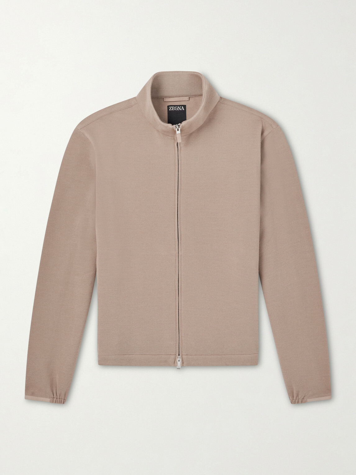 Zegna - Honeycomb-Knit Cotton, Wool and Silk-Blend Zip-Up Sweater - Brown
