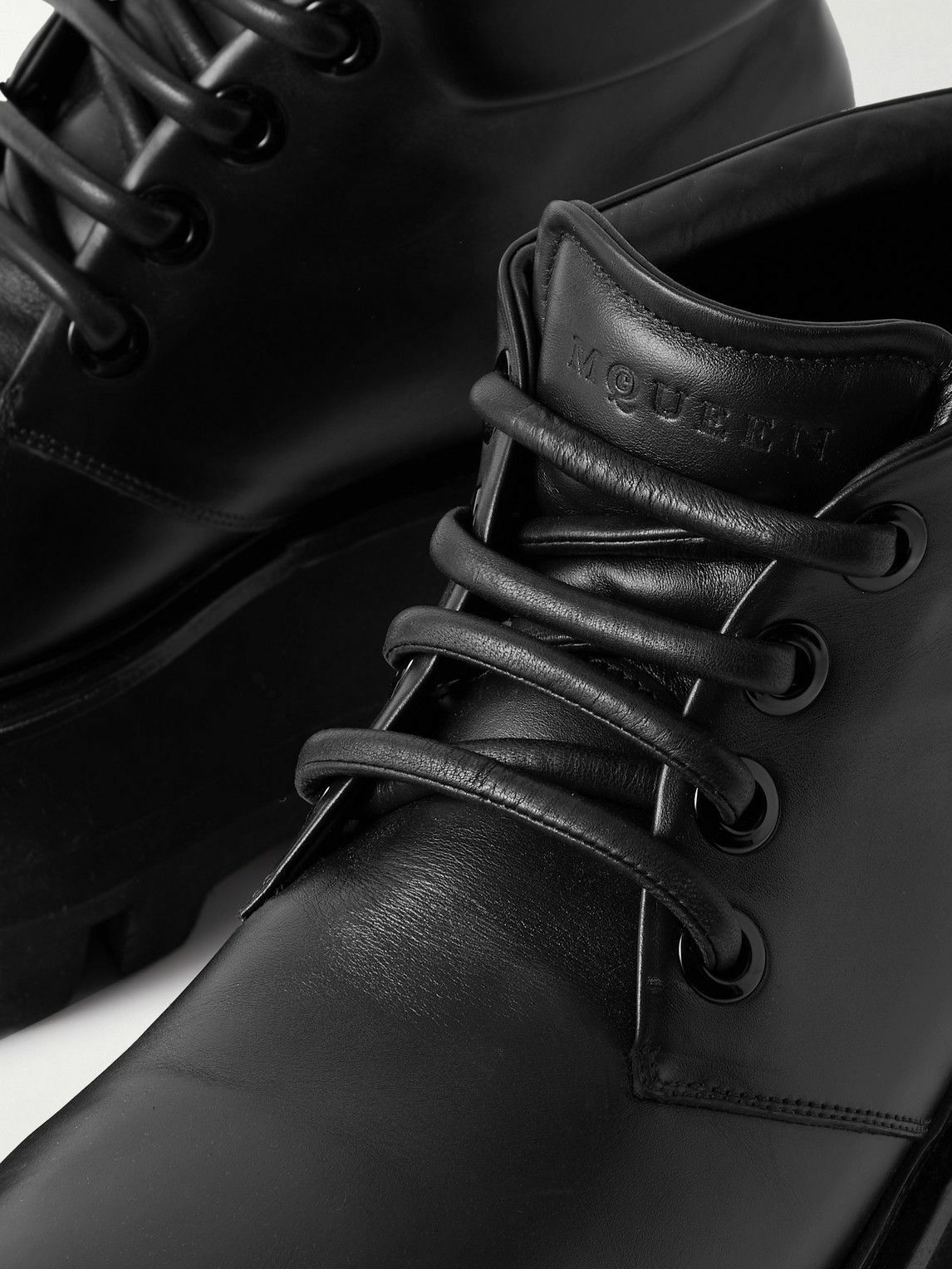 Alexander McQueen - Leather Ankle Boots - Black
