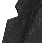 SAINT LAURENT - Black Slim-Fit Wool and Silk-Blend Jacquard Blazer - Black