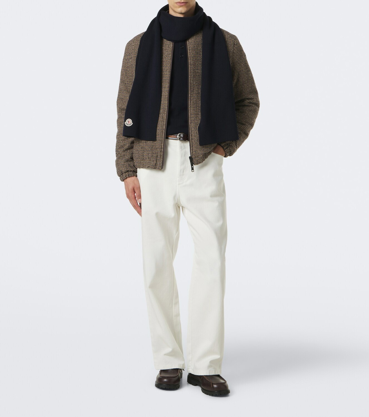 Moncler Logo virgin wool scarf