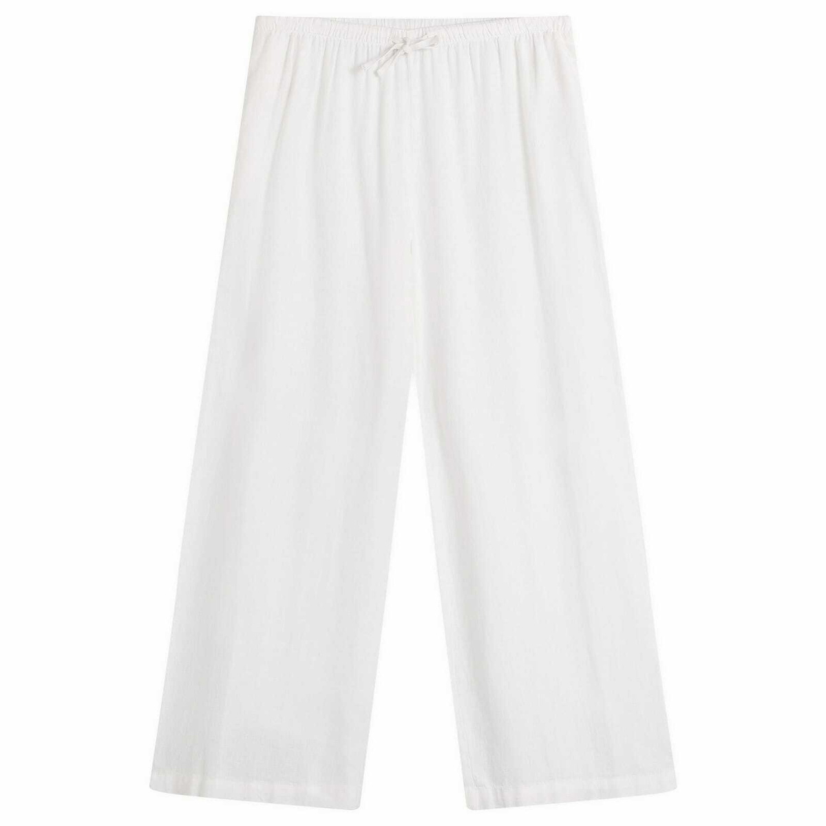 TALA Women's Soft Linen Drawstring Trousers in Ivory