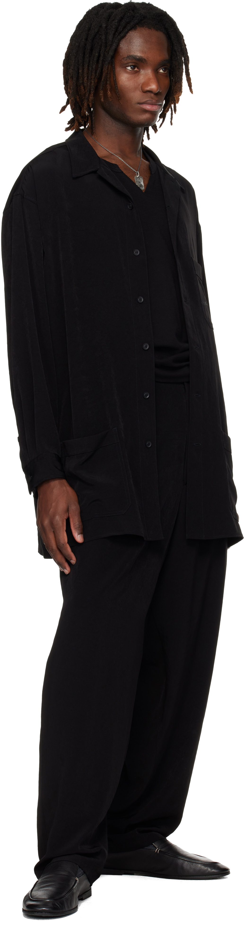 YOHJI YAMAMOTO Black TA Tuxedo 1 Tuck Trousers