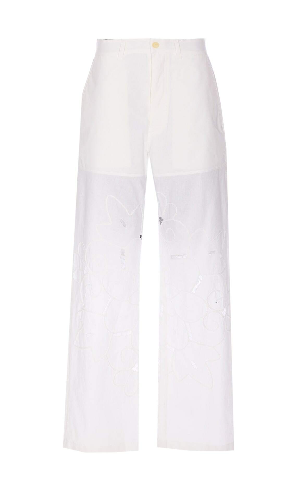 パンツ Marine Serre Viscose Blend Lunar-Pointelle Culotte Pant MARINE SERRE Lunar-pointelle Culotte Pant - Black | Garmentory